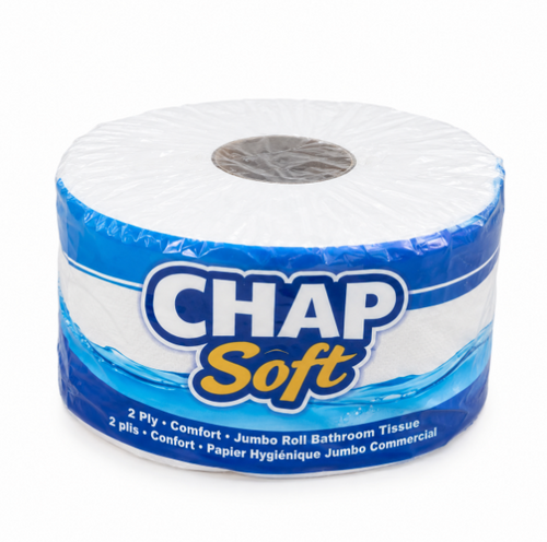 Chap Soft 2-ply jumbo roll toilet paper, case of 12