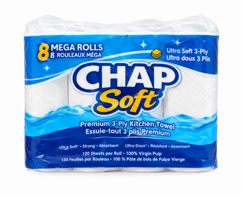 Chap Soft 3-ply paper towels, 8 mega rolls