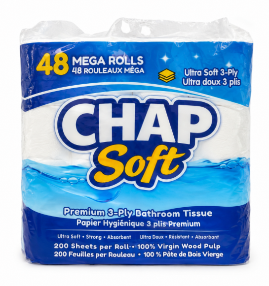 Chap Soft 3-ply toilet paper, 48 mega rolls